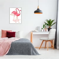Stupell Industries Tropical Pink Flamingo par ptica par minimalan, 30, dizajn Andi Metz