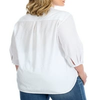 Lee Riders Women Plus Size Quarter Sleave s V-izrezom Popover