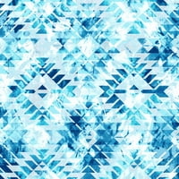 Aqualina plavi geometrijski uzorak 4-dijelni set vrhovnih kolekcija