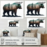 Dizajnerska umjetnost Dvostruka izložba medvjeda sa šumom & platno zidna umjetnost