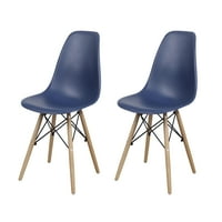 Dizajnerska skupina Mid Century Blue ARMELLE PASIL DSW bočne stolice s drvenom nogom za kuhinjsku blagovaonicu,