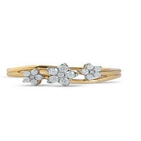 Imperijalno 10k žuto zlato 1 5CT TDW dijamantni cvjetni prsten za žene
