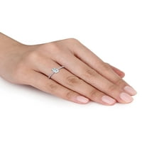 Carat T.G.W. Aquamarin i Carat T.W. Dijamantni 10K prsten za obećanje o bijelom zlatu