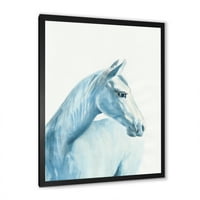 DesignArt 'Izbliza portret svijetloplavog konja' seoska kuća uokvirena umjetničkim printom