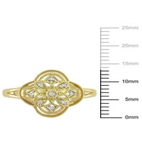 Miabella ženski dijamantni naglasak 10kt žuto zlato čipkasti vintage prsten