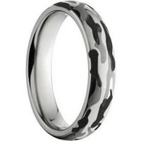 Polulanski prsten od titana s crno-bijelim laserskim uzorkom camo