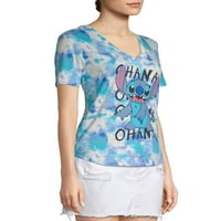 Disney Juniors 'Stitch Ohana Tie Boje grafička majica