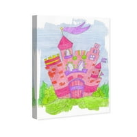 Wynwood Studio Fantasy i Sci -Fi Wall Art Canvas Otisci Dream Castle Fairy Tales - Pink, Plava