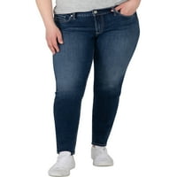 Silver Jeans Co. Ženske plus veličine Elyse Mid Rise Skinny traperice
