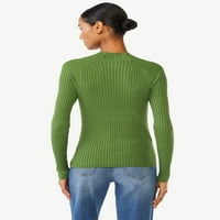 Ženski džemper od kornjače s okruglim vratom s ravnim rebrima