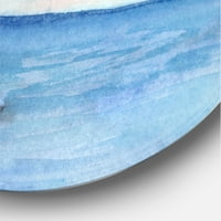 DesignArt 'Svjetionik na stijeni u zoru' nautički i obalni krug metal zidne umjetnosti - disk od 36