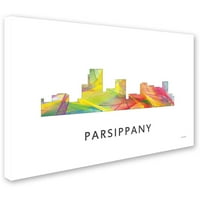 Zaštitni znak Fine Art 'Parsippany New Jersey Skyline WB-1' Canvas Art by Marlene Watson