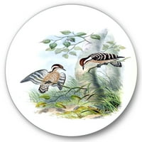 DesignArt 'Drevne ptice u divljini I' tradicionalna metalna zidna umjetnost kruga - disk od 29