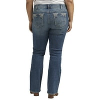 Silver Jeans Co. Plus veličina Elyse Mid Rise Slim Bootcut Traperice Veličine struka 12-24
