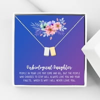 Anavia Unbiološka kćerka nakit, poklon za ogrlicu za očuh, bonus kćeri rođendanski poklon, poklon od mame Step-