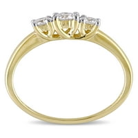 Carat T.W. Dijamant 14K žuto zlato zaručnički prsten s tri kamena