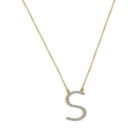 Imperial 1 20CT TDW Dijamantna abeceda S privjesak ogrlica u žutom zlatu pozlaćeno sterling srebro