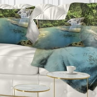 Dizajnit Blue Erawan vodopad - Jastuk za bacanje pejzažnih fotografija - 12x20