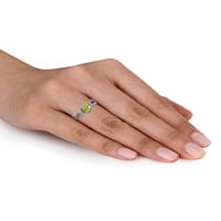 10K Vintage zaručnički prsten od bijelog zlata sa žutim i bijelim dijamantom.
