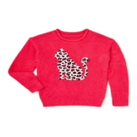Nik i Leksi Girls Peather Soft Sequin Grafički pulover, veličine 4-18
