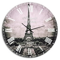 DesignArt 'Vintage Pogled na Pariz Francusku' French Country Wall Sat