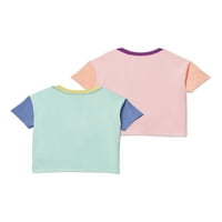 Reebok Girls osvjetljava Slinky Jersey obrezana aktivna majica, 2-pack, veličine 4-18