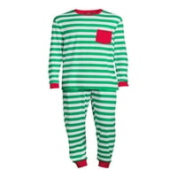 George Boys and Girls Unise Jolly Green Stripe Odmor Odgovarajući obiteljska božićna pidžama, 2-komad, veličine