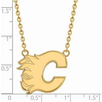 Calgary Flames 14kt žuto zlato veliki privjesak s ogrlicom