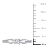 Miabella Ženska karat T.W. Princeza izrezana dijamant 10kt zaručnički prsten od bijelog zlata