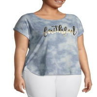 Tru Self Women's Plus Size Tiskana grafička majica s kratkim rukavima