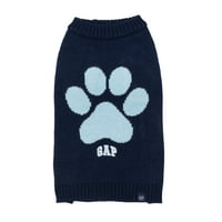 Odjeća za pse za kućne ljubimce, Classic Gap Logo Paw Print Puloper za kućne ljubimce, plava, velika