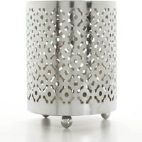 Hosley Set od srebrnih metalnih staklenki za svijeće rukava