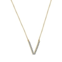 Imperial 1 20CT TDW Dijamantna abeceda V privjesak ogrlica u žutom zlatu pozlaćeno sterling srebro