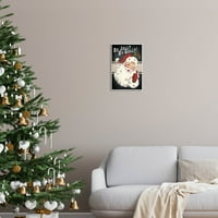 Budite veseli by golly vintage božićni Djed Mraz odmor grafička umjetnost neramed art print art art