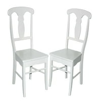 Jednostavna dnevna stolica za obrok, set od 2, bijela