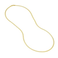 10k žuto zlato 22 Svjetlosni konkavni ogrlica s rubnim lancima W Lobster Lock - Muškarci