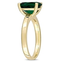 1- Carat T.G.W. Stvoren smaragd 10kt žuto zlato zaručnički prsten