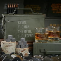 Muška mita Legenda Personalizirana streljiva limenka i poklon set za viski
