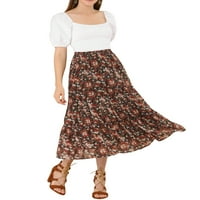 Jedinstveni prijedlozi ženska šifonska višeslojna Maksi suknja A kroja s elastičnim strukom i cvjetnim uzorkom