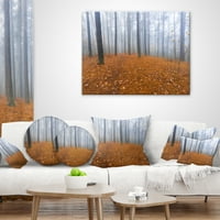 Designart Foggy šuma i pale lišće - Moderni jastuk za bacanje šuma - 16x16