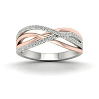 Dvobojni prsten od srebra s križnim dijamantom od 15 karata