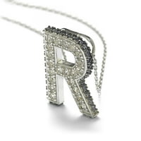 Kolekcionarska ogrlica od srebra sa safirima i dijamantima s naglaskom na početnom privjesku-slova