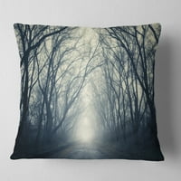 Dizajnirati tamna jesenska šuma u magli - jastuk za bacanje fotografije - 16x16