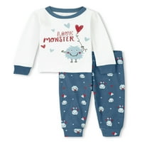 Dječje mjesto Unise Baby and Toddler grafički gornji dio dugih rukava i duge hlače Snug Fit Cotton Pidžama, novorođenče