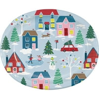 Božićno selo ovalne ploče, ct