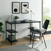 Aukfa uredski stol- Računalni stol s policama za pohranu s obje strane, crno