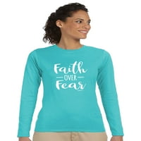 Majica s blagoslovljenom djevojkom Ženska majica s dugim rukavima - Vjera nad strahom - Scuba - X -velika